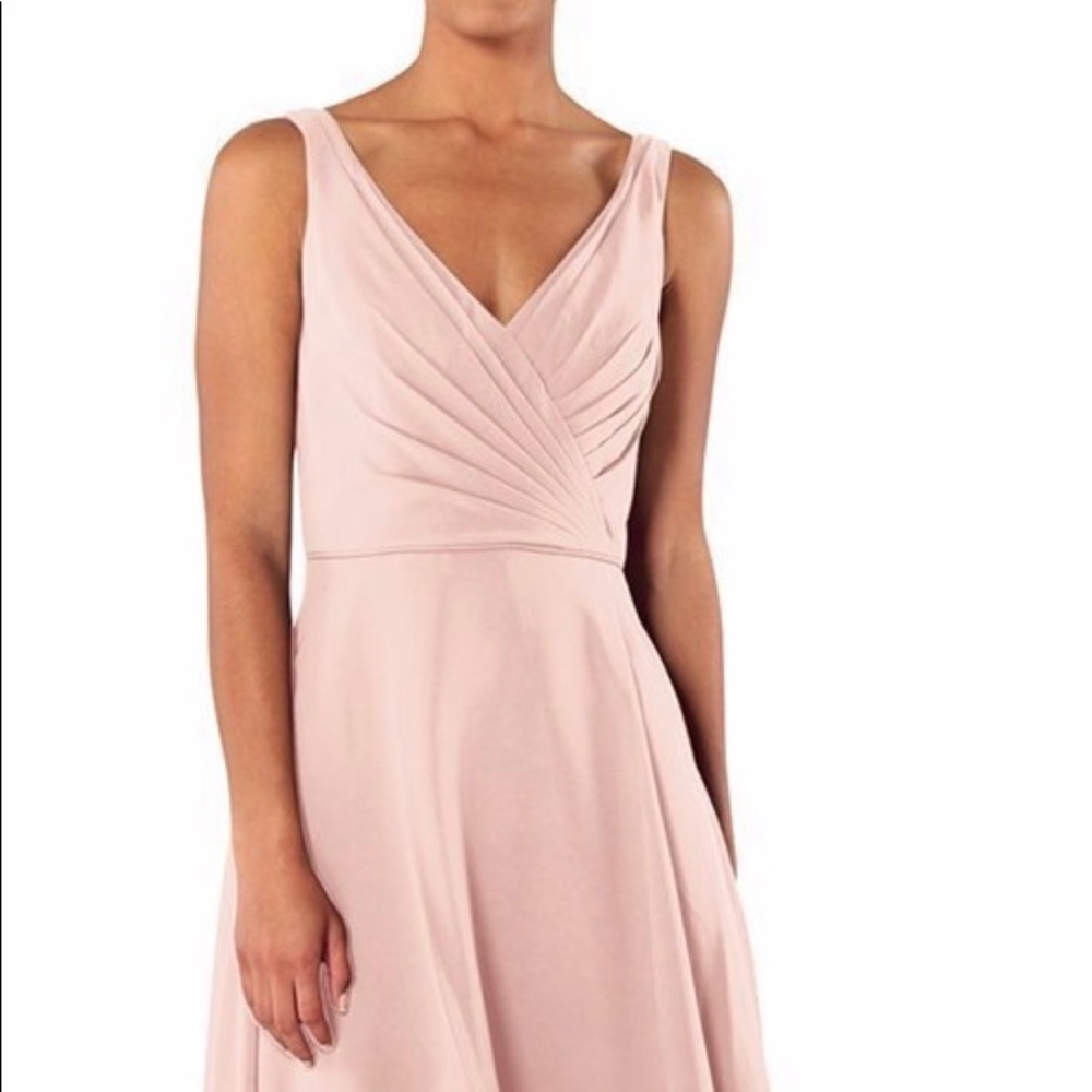 Brideside short pink chiffon cocktail dress